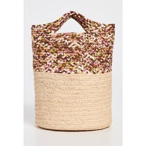 LA DoubleJ Sunbathing Raffia Pouch Woven Straw Bag Brown Tan Sz‎ OS